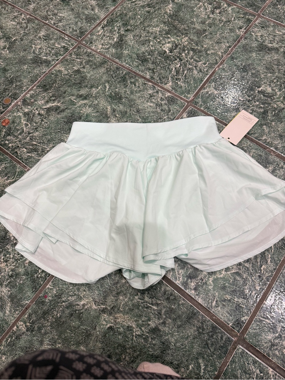 Women’s Light Mint Layered Skort Shorts size S NWT